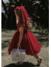 Crimson Cotton Sparkle Tulle Flower Girl Dress Christmas Dress